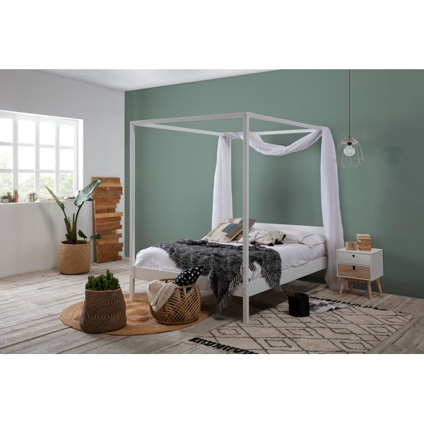 Valge kaheinimesevoodi 140x190 cm Dossel - Marckeric-image-1