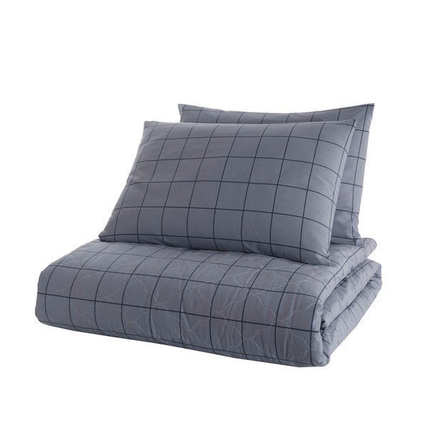 Helesinine Renforcé puuvillast voodikatte ja padjakatete komplekt 240x225 cm Persegi – Mijolnir