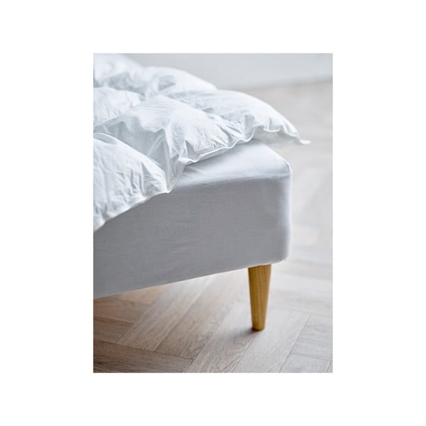 Valge orgaanilisest puuvillast kummiga lina 140x200 cm Calm - Södahl-image-2