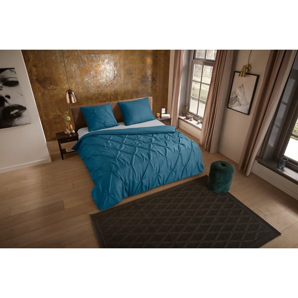 Petrooleumivärvi pikendatud mikrokiust voodipesu kaheinimesevoodile 200x220 cm Pure Elegance - Good Morning-image-3