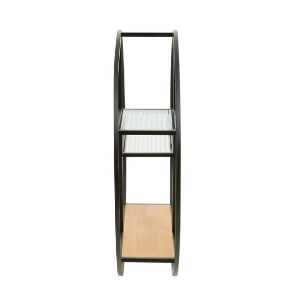 Must/naturaalse värvi astmeline metallriiul 61 cm Mataram - Premier Housewares-image-2