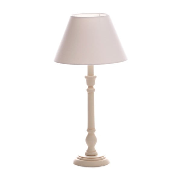 Bílá  stolní lampa Laura, bříza, Ø 25 cm
