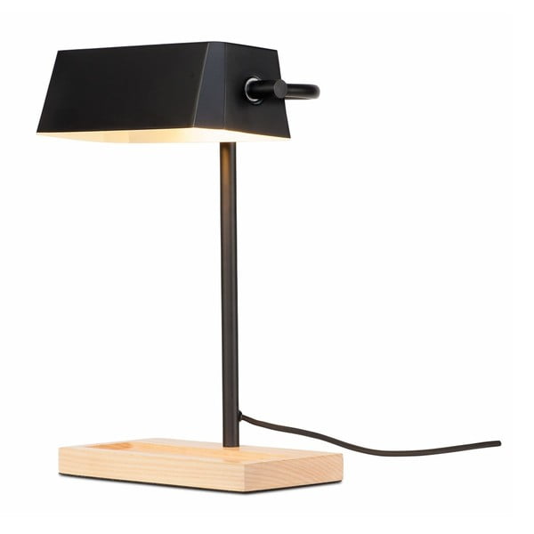 Musta ja naturaalset värvi metallist lambivarjundiga laualamp (kõrgus 40 cm) Cambridge - it's about RoMi