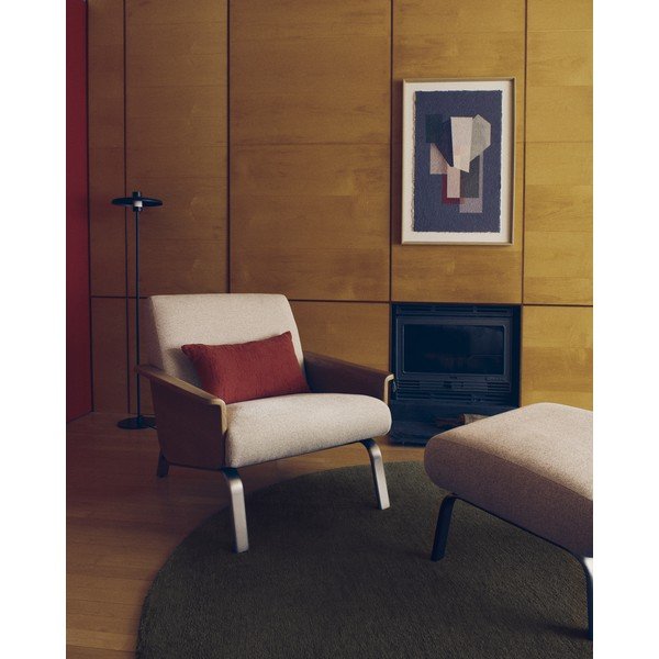 Beež šenillist tugitool Amsen - Kave Home-image-1