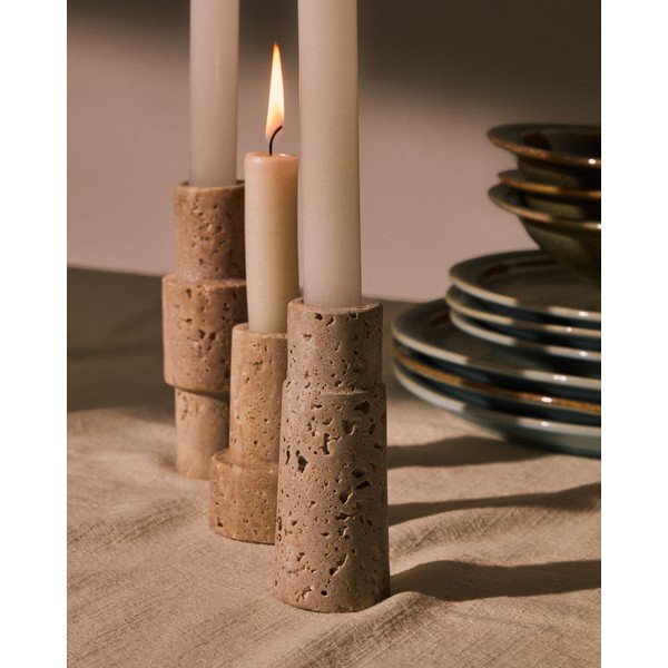 Kivist küünlajalad 3tk komplektis Majid - Kave Home-image-1