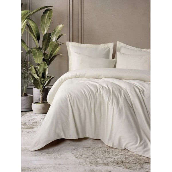 Beež Renforcé puuvillast voodipesu üheinimesevoodile 140x200 cm Checkered - Mila Home Luxury