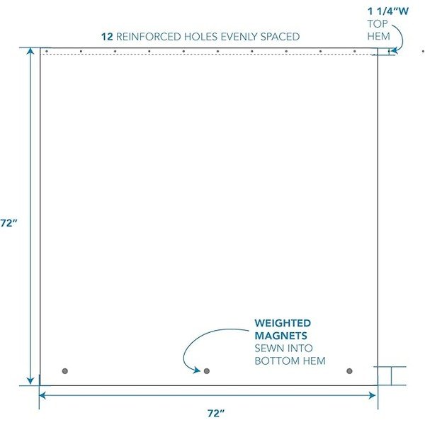 Sinine dušikardin PEVA, 183 x 183 cm Peva - iDesign-image-4