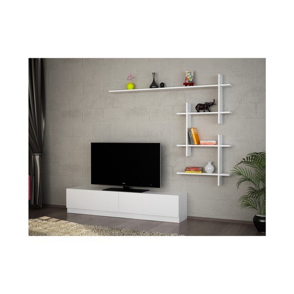 Valge TV-komplekt 160x33x31 cm Ahenk – Woody Fashion-image-3