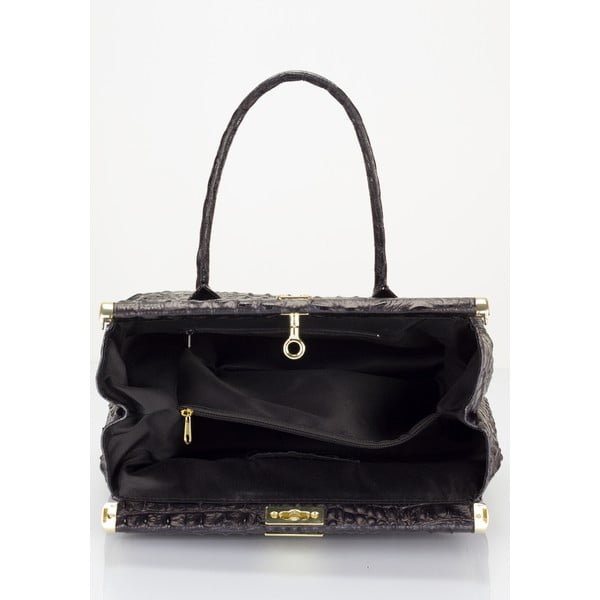 Mustast nahast Lantha käekott - Lisa Minardi-image-3