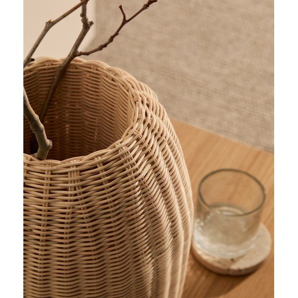 Rotangist vaas naturaalses värvitoonis (kõrgus 40 cm) Zilna - Kave Home-image-1