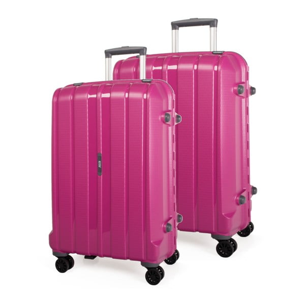 Sada 2 růžových cestovních kufrů na kolečkách Arsamar Moore