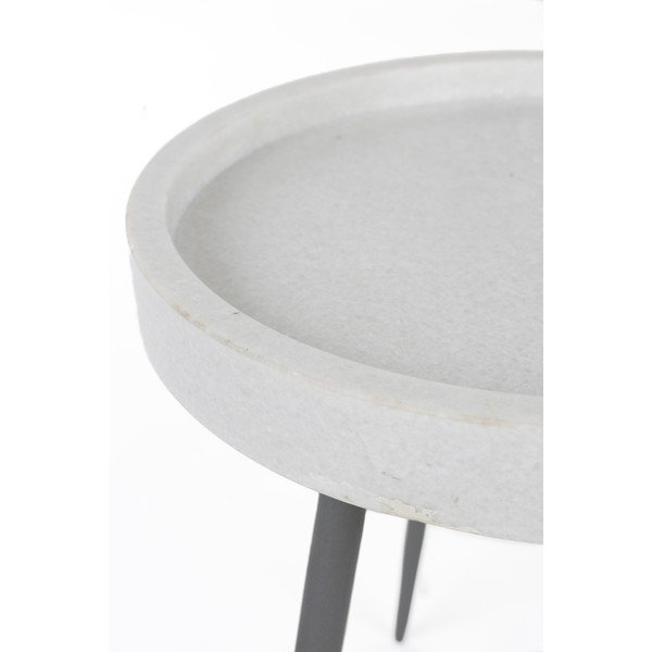 Ümmargune abilaud marmorist pealispinnaga ø 33 cm Karrara - White Label-image-2
