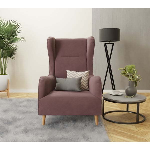 Roosa sametist tugitool Carole - Ropez-image-3