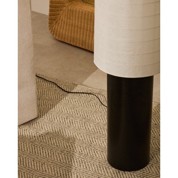Valge/must põrandalamp tekstiilist varjuga (kõrgus 142 cm) Dulan - Kave Home-image-2