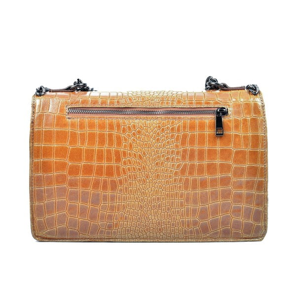 Konjaki pruunist nahast keti käekott - Carla Ferreri-image-1