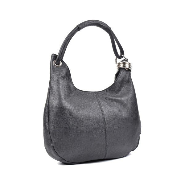 Černá kožená kabelka Carla Ferreri Giuliya-image-2