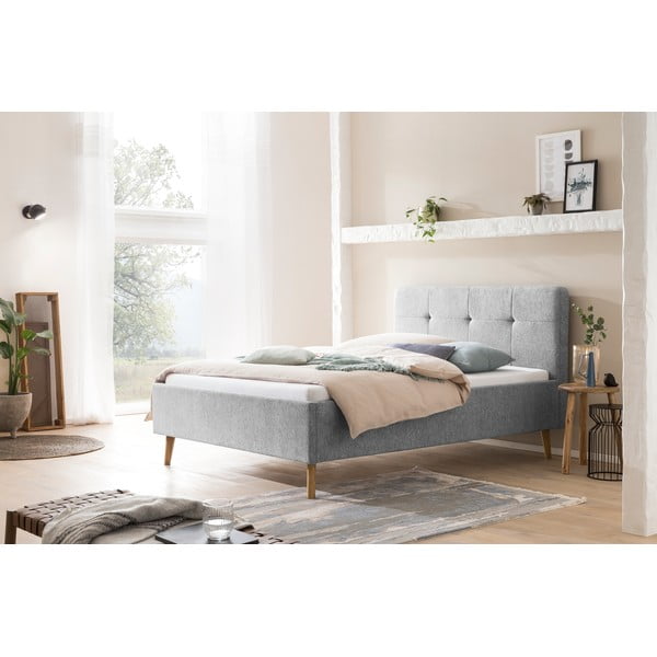 Helehall polsterdatud kaheinimesevoodi 140x200 cm Smart - Meise Möbel-image-1