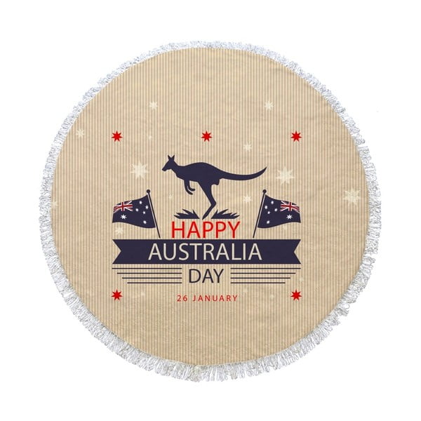 Kulatá plážová osuška Homemania Australia Kangaroo Happy, Ø 150 cm