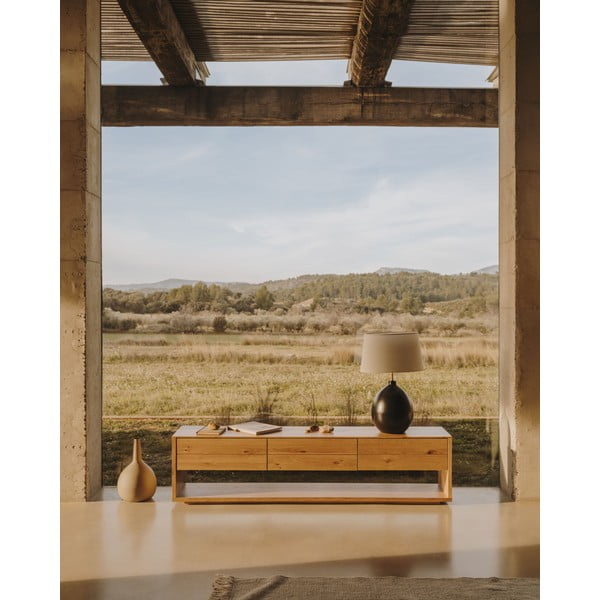 Must-valge lauavalgusti tekstiilist varjuga (kõrgus 72 cm) Foixa - Kave Home-image-2