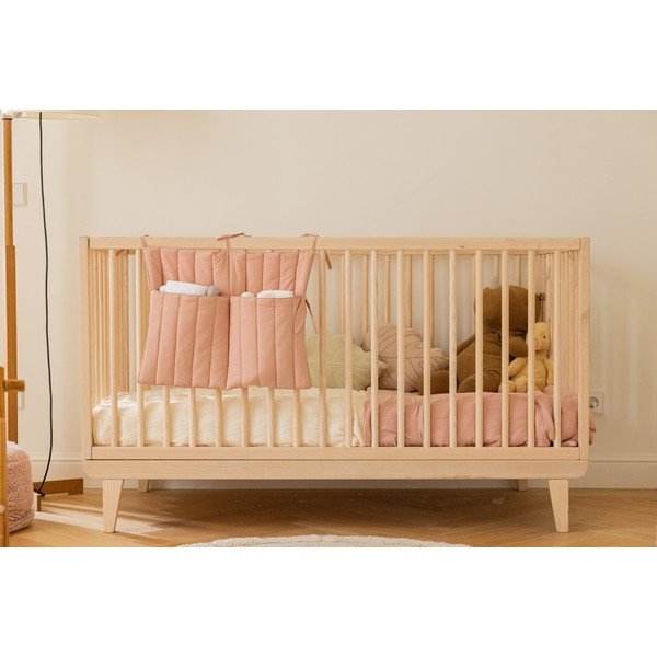 Roosa orgaanilisest puuvillast hällitasku riidepuu 40 cm Benjamin Vintage Nude – Lorena Canals-image-3