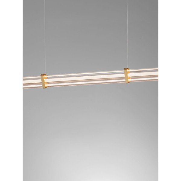Metallist hämardatav LED-rippvalgusti mattkuldses värvitoonis akrüülklaasist varjuga Pheme - Nova Luce-image-4