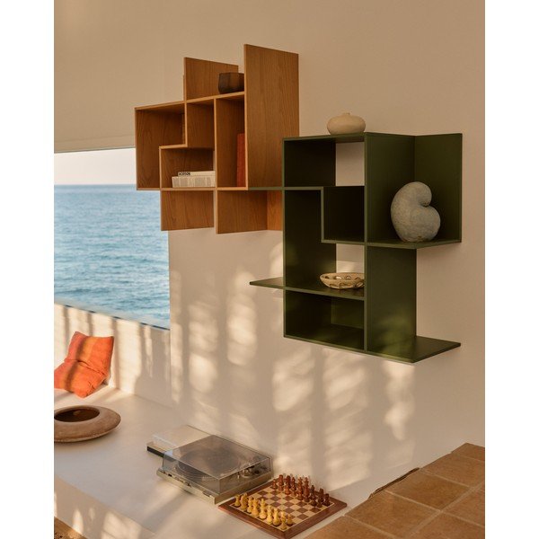 Roheline modulaarne riiulisüsteem 80x80x25 cm Ina - Kave Home-image-1