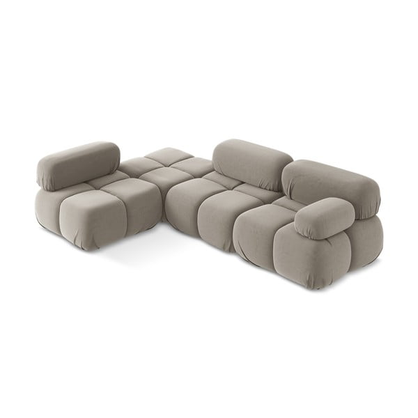 Beež sametne moodul diivan (vasakpoolne nurgas) Lokua - Makamii-image-2