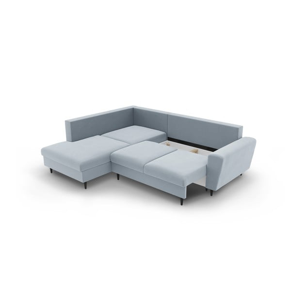 Helesinine sametist panipaigaga nurgadiivanvoodi (vasak nurk/"L"-kujuline) Kyoto - Cosmopolitan Design-image-3