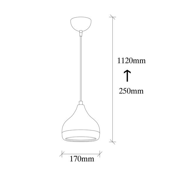 Must rippvalgusti plastist varjuga ø 17 cm – Opviq lights-image-3