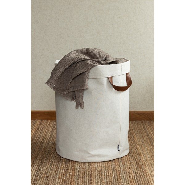 Beež tekstiilist pesukorv 69 l Soft Storage - Bigso-image-1