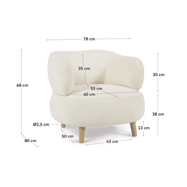 Valge tugitool Luisa - Kave Home-image-4