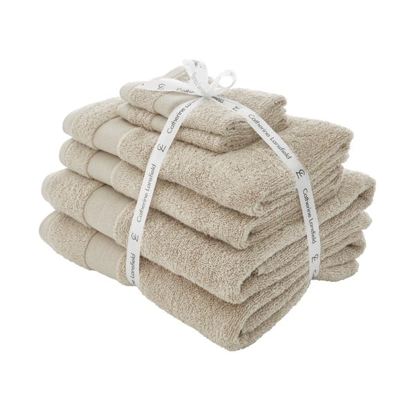 Beežid froteerätikud 6tk komplektis Anti-Bacterial - Catherine Lansfield