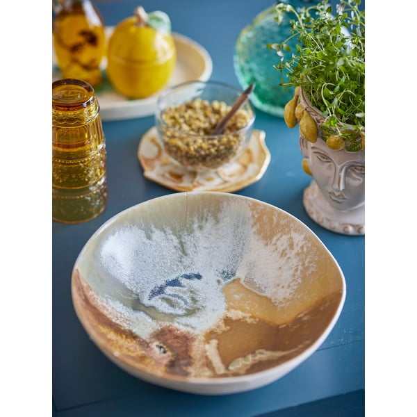 Kreem kivikeraamikast kauss 1,3 l Lacey - Bloomingville-image-1