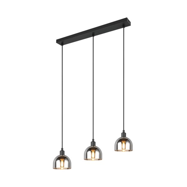 Must-hõbedane rippvalgusti klaasist varjuga Molly - Reality-image-3