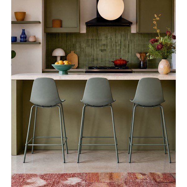 Khaki värvi plastikust baaritooli 92,5 cm Whitby - Unique Furniture-image-3