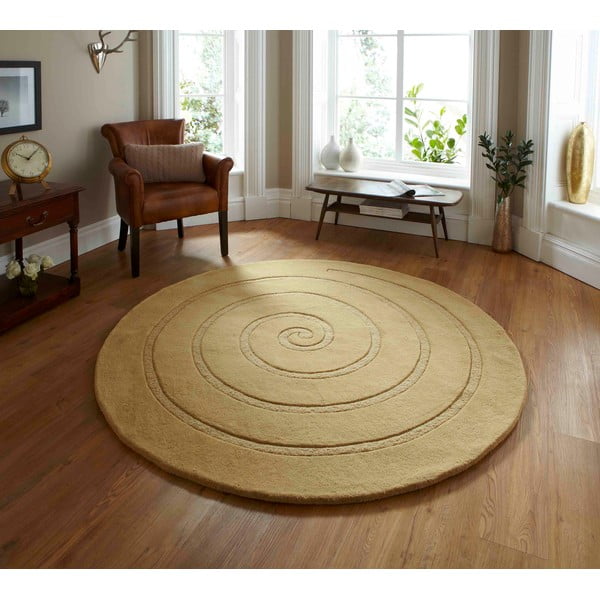 Beež villane vaip , ⌀ 180 cm Spiral - Think Rugs-image-1