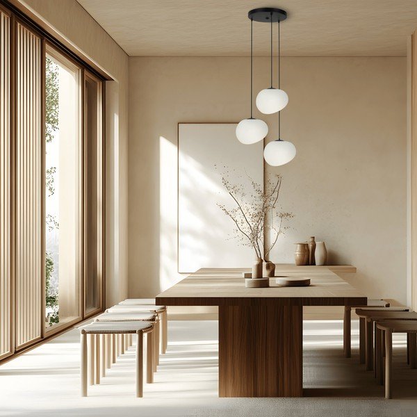 Must-valge rippvalgusti ø 42 cm Stones - Candellux Lighting-image-1