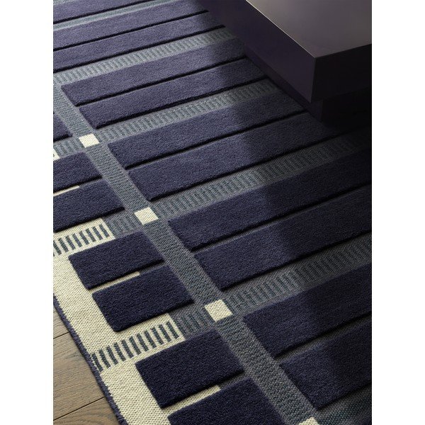 Tumesinine/beež käsitsi kootud villane vaip 120x170 cm - Asiatic Carpets-image-2