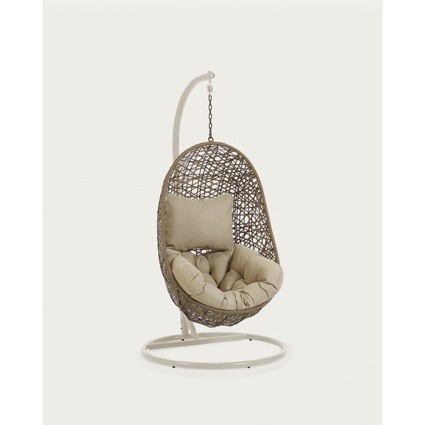 Helehall-beež kunstlikust rotangist rippuv aiatool Florina - Kave Home-image-4