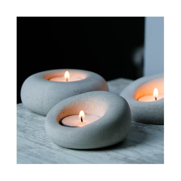 Betoonist küünlajalad 3 tk komplektis Donut - Mioli Decor-image-1