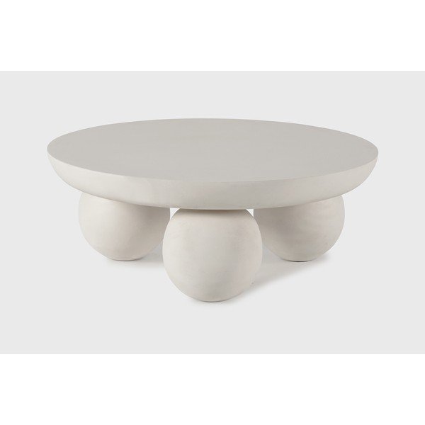 Beež ümmargune mangopuidust diivanilaud ø 90 cm Ailen - Marckeric-image-3