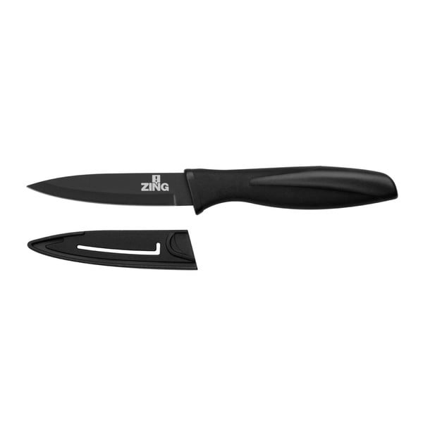 Černý krájecí nůž s krytem Premier Housewares Zing, 8,9 cm