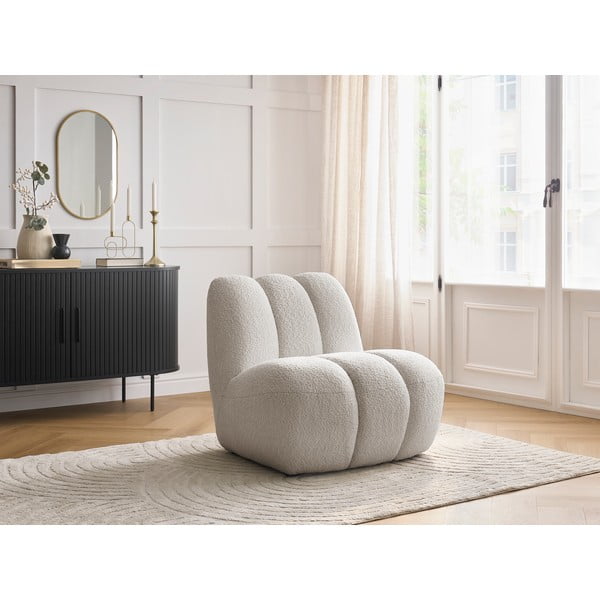 Bouclé kangast beež tugitool Janissaire - Bobochic Paris-image-1