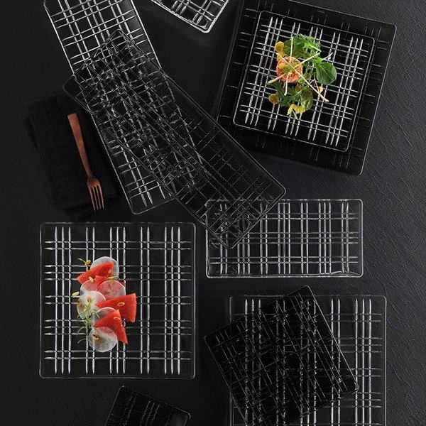 Kristallklaasist ristkülikukujuline serveerimistaldrik, pikkus 28 cm Square - Nachtmann-image-3