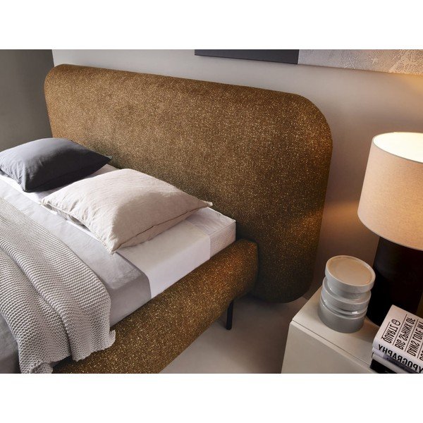 Ookerkollane polsterdatud kaheinimesevoodi koos panipaiga ja voodipõhjaga 160x200 cm Pointt - ELTAP-image-3