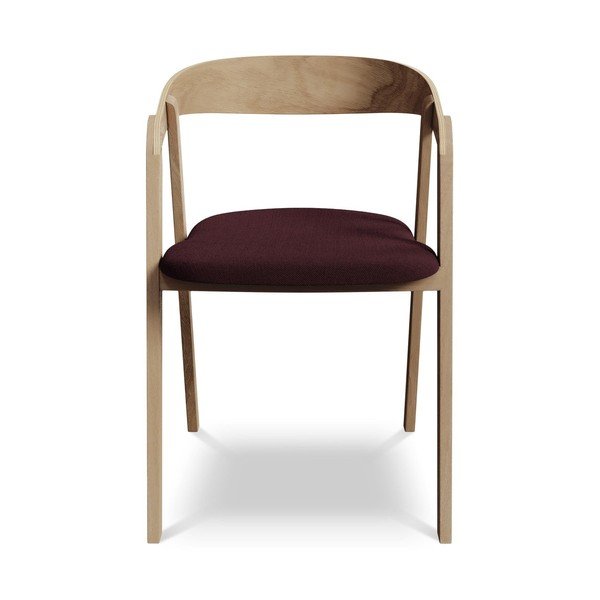 Burgundia värvi täispuidust söögitool Erika - Makamii-image-1