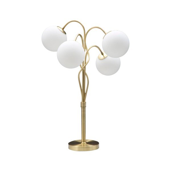 Valge/kuldne laualamp klaasist varjuga (kõrgus 74 cm) Glamy – Mauro Ferretti