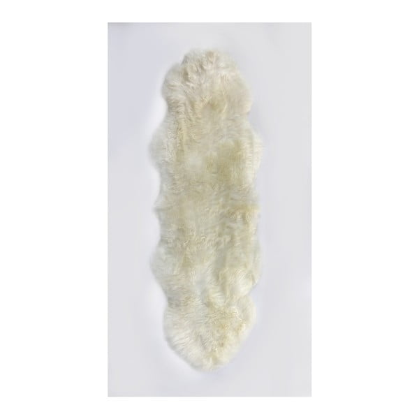 Bílý vlněný běhoun z ovčí kožešiny Auskin Rosen, 60 x 180 cm