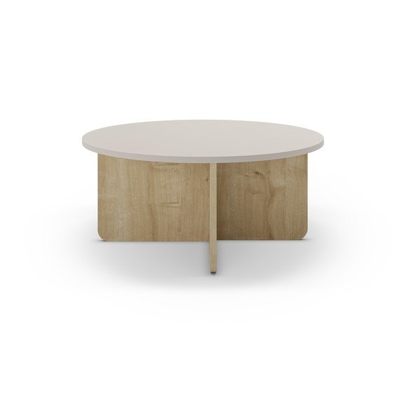 Kreem ümmargune diivanilaud ø 80 cm Hillary - Marckeric-image-2