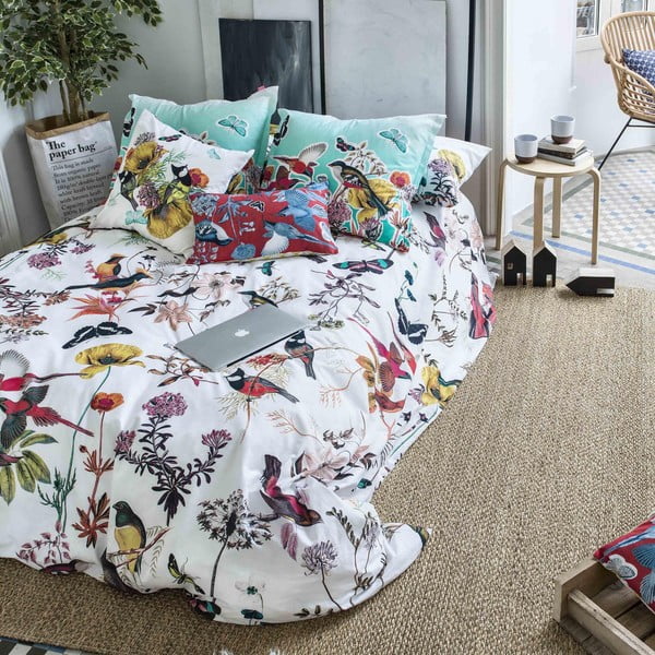 Valge puuvillane tekikott 140x200 cm Birds of Paradise – Happy Friday-image-4